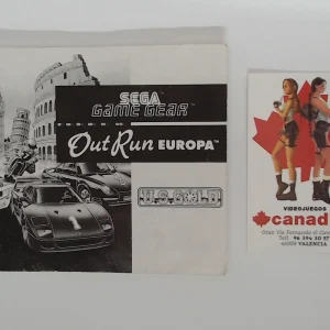 Out Run Europa manual suelto Game Gear
