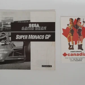 Super Monaco GP manual suelto Game Gear