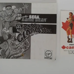 Global Gladiator manual suelto Game Gear