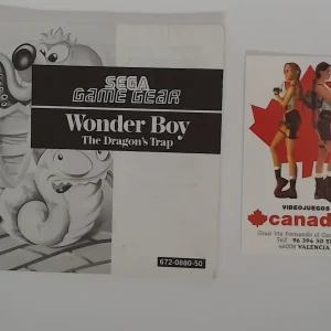 Wonder boy the dragon's trap manual suelto Game Gear