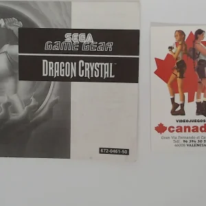 Dragon Crystal manual suelto Game Gear