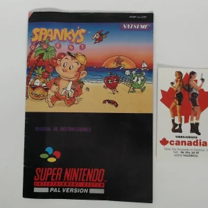 Spanky s Quest ESP manual suelto SNES